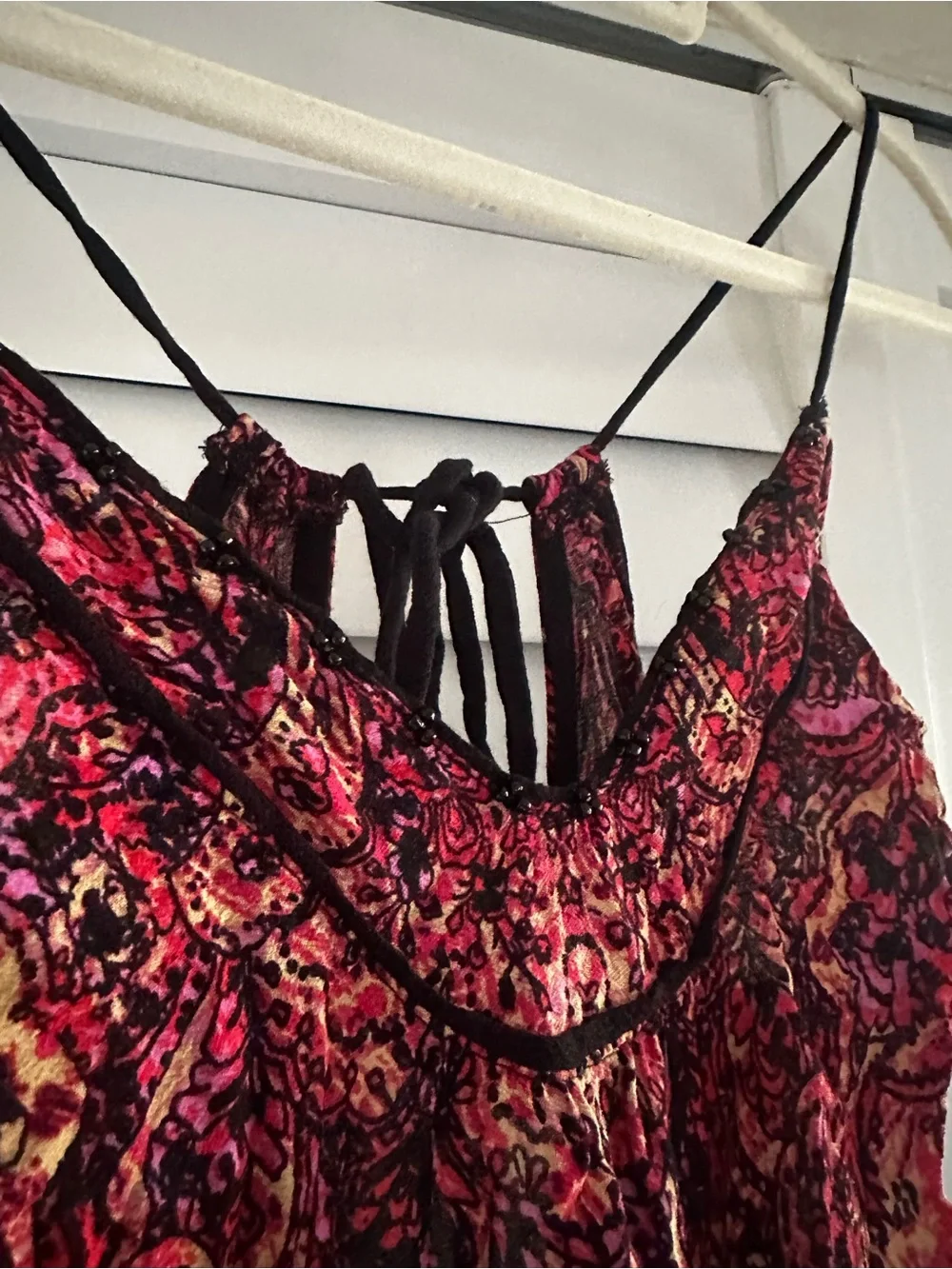 Free People Burgundy and Magenta Printed Camisole